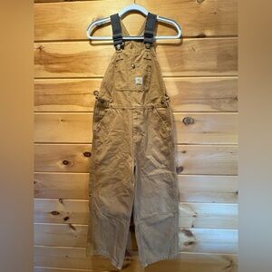 Carhartt Tan Duck Canvas Bib Overalls Size Big Kids 12